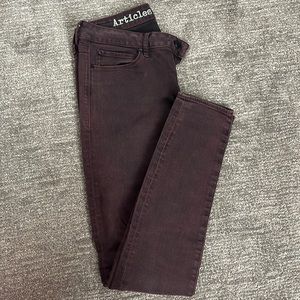 AOS maroon skinny jeans, size 28